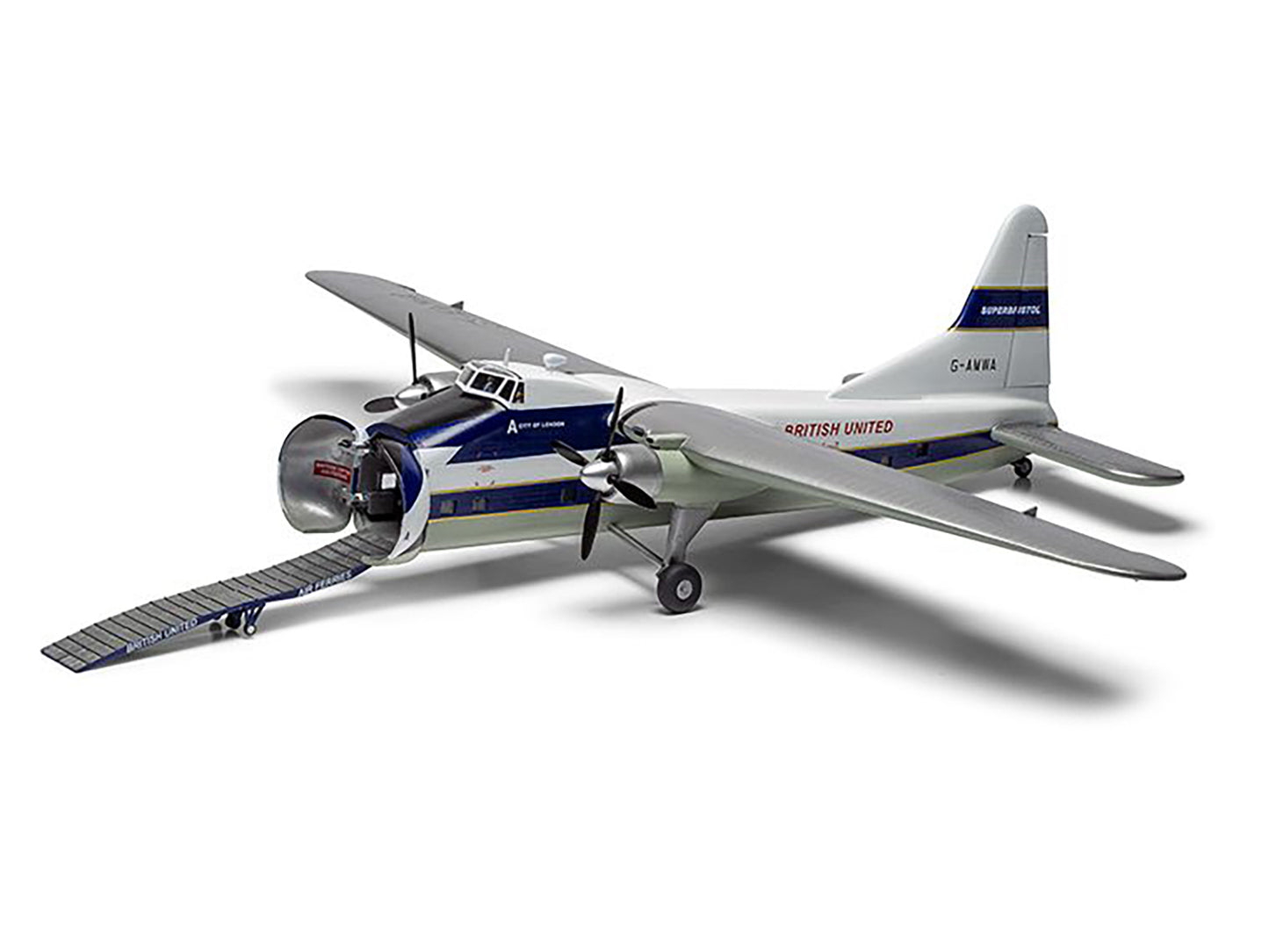 Level 2 Model Kit Bristol Superfreighter Freighter Aircraft "British United Air Ferries (BUAF)" 1/72 Plastic Model Kit by Airfix-DiecastModeler.com