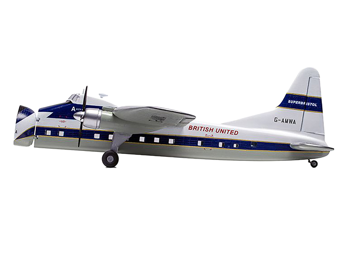 Level 2 Model Kit Bristol Superfreighter Freighter Aircraft "British United Air Ferries (BUAF)" 1/72 Plastic Model Kit by Airfix