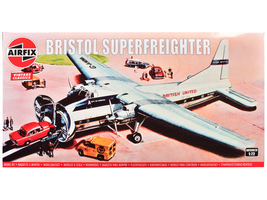 Level 2 Model Kit Bristol Superfreighter Freighter Aircraft "British United Air Ferries (BUAF)" 1/72 Plastic Model Kit by Airfix-DiecastModeler.com