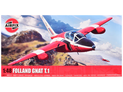 Level 2 Model Kit Folland Gnat T.1 Fighter Aircraft with 2 Scheme Options 1/48 Plastic Model Kit by Airfix