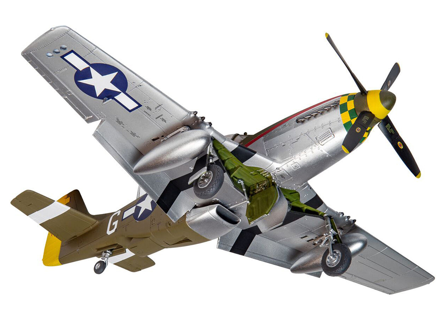Level 2 Model Kit North American P-51D Mustang Fighter Aircraft with 2 Scheme Options 1/48 Plastic Model Kit by Airfix-DiecastModeler.com