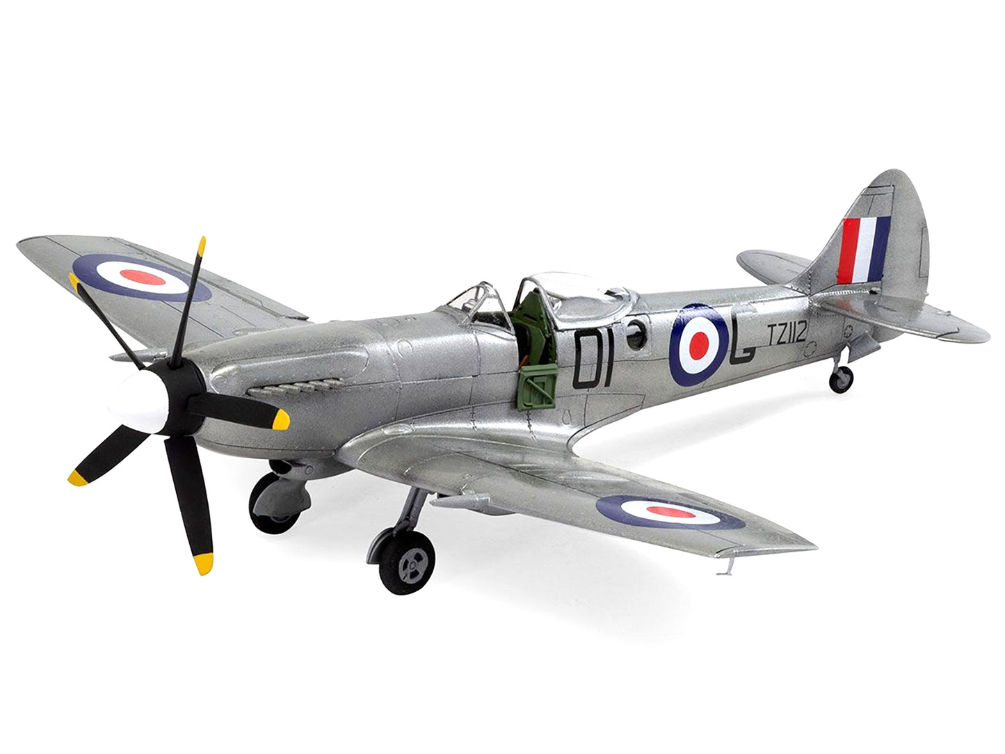 Level 2 Model Kit Supermarine Spitfire FR Mk.XIV Fighter Aircraft with 2 Scheme Options 1/48 Plastic Model Kit by Airfix-DiecastModeler.com