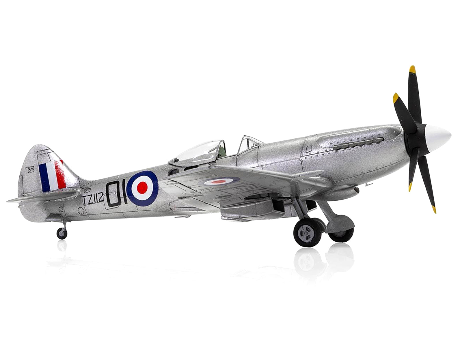 Level 2 Model Kit Supermarine Spitfire FR Mk.XIV Fighter Aircraft with 2 Scheme Options 1/48 Plastic Model Kit by Airfix-DiecastModeler.com