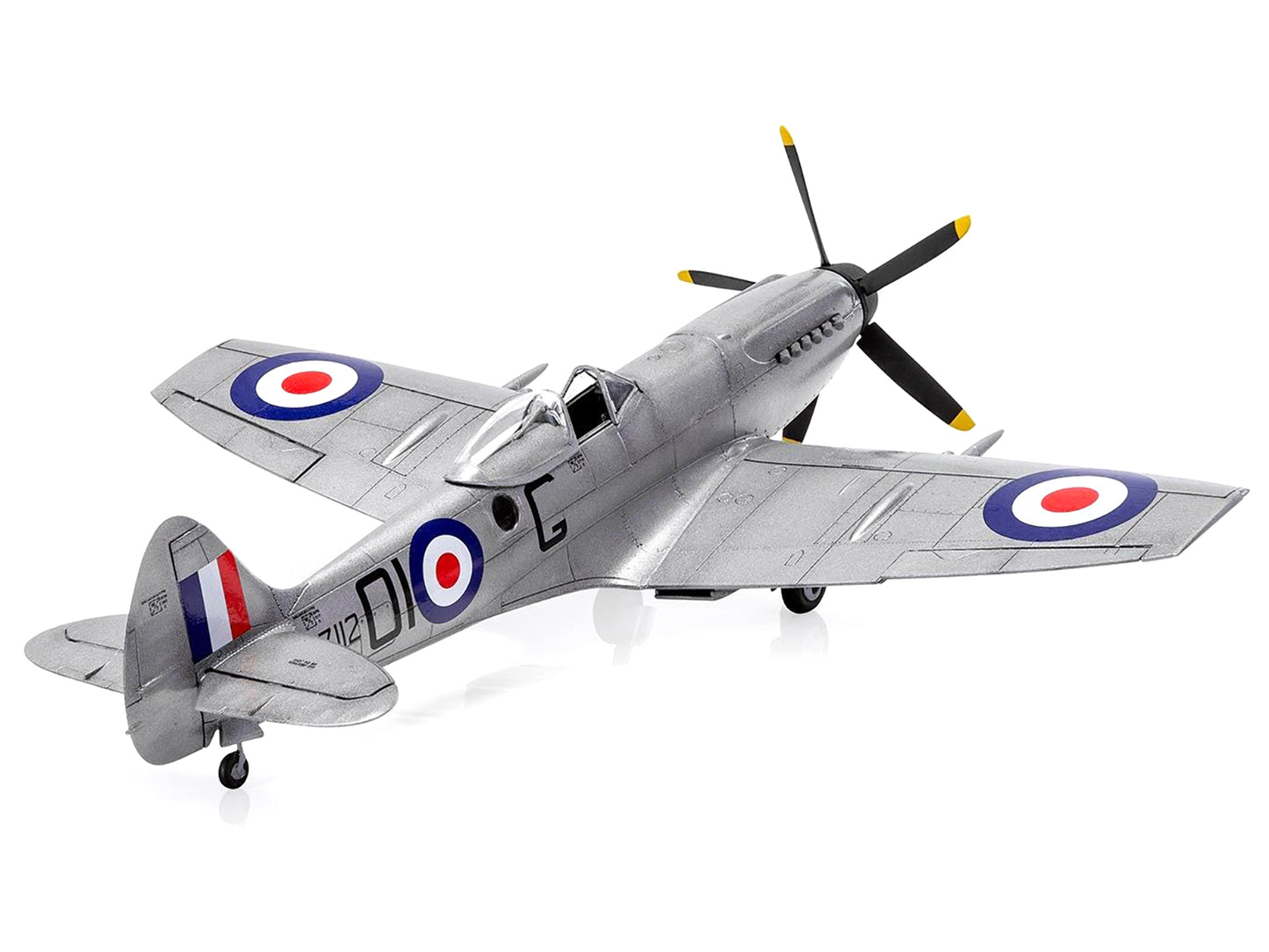 Level 2 Model Kit Supermarine Spitfire FR Mk.XIV Fighter Aircraft with 2 Scheme Options 1/48 Plastic Model Kit by Airfix-DiecastModeler.com