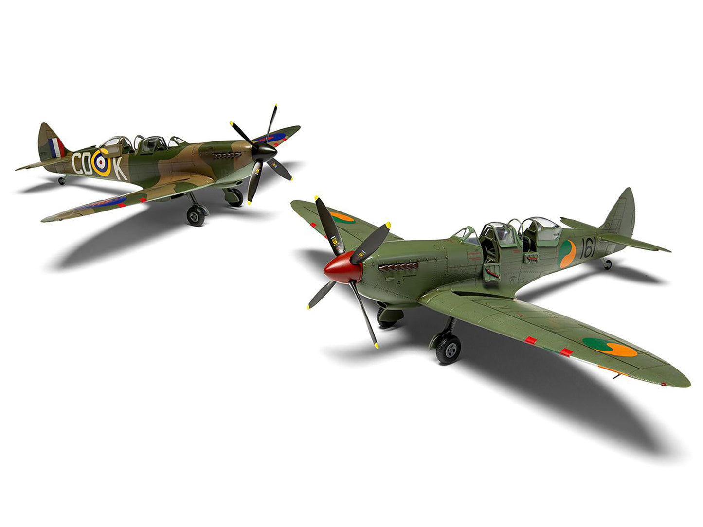 Level 2 Model Kit Supermarine Spitfire Tr.9 Fighter Aircraft with 2 Scheme Options 1/48 Plastic Model Kit by Airfix