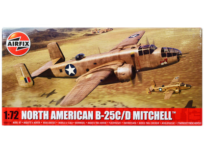Level 3 Model Kit North American B-25C/D Mitchell Bomber Aircraft with 2 Scheme Options 1/72 Plastic Model Kit by Airfix-DiecastModeler.com