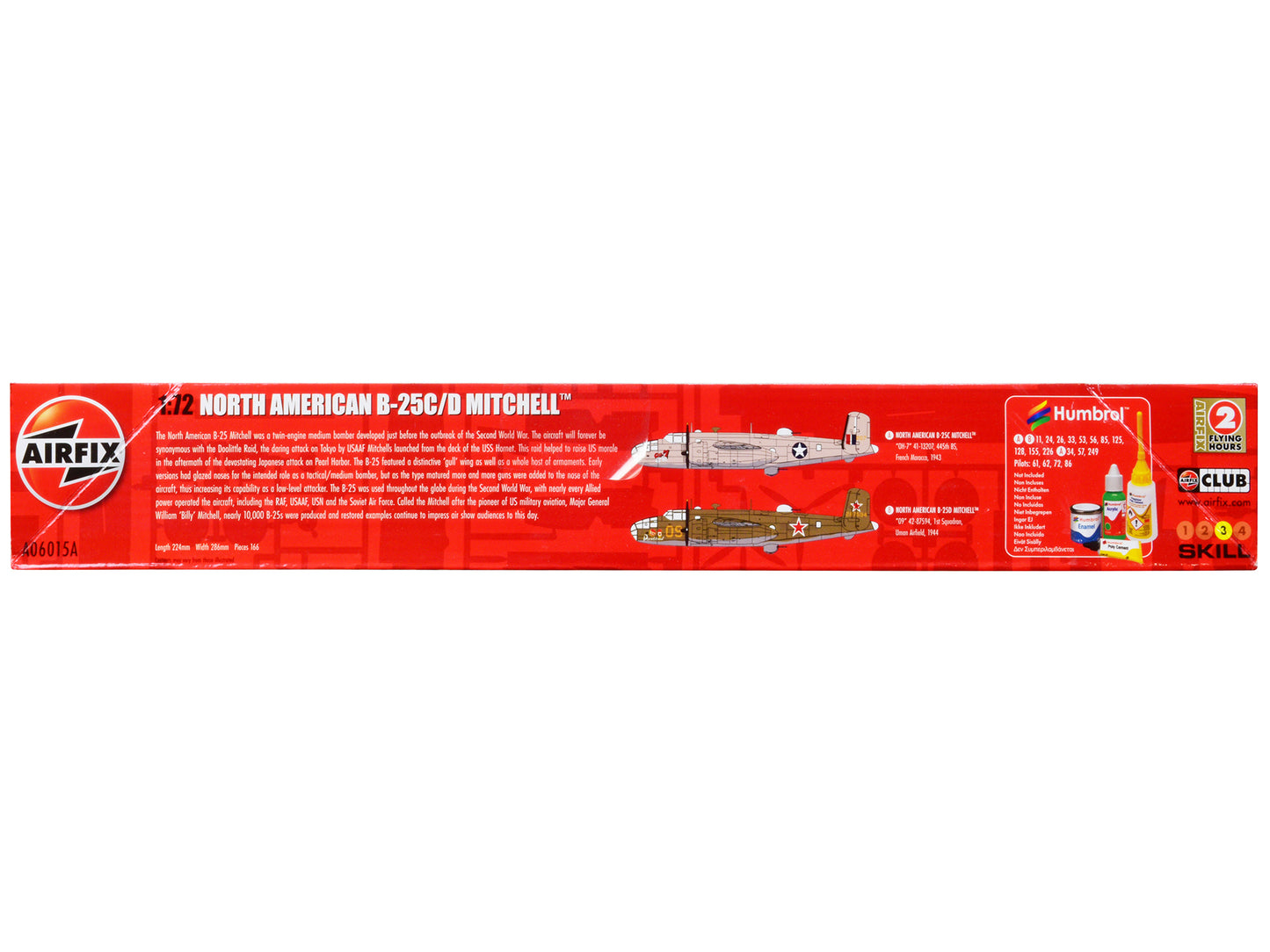 Level 3 Model Kit North American B-25C/D Mitchell Bomber Aircraft with 2 Scheme Options 1/72 Plastic Model Kit by Airfix-DiecastModeler.com