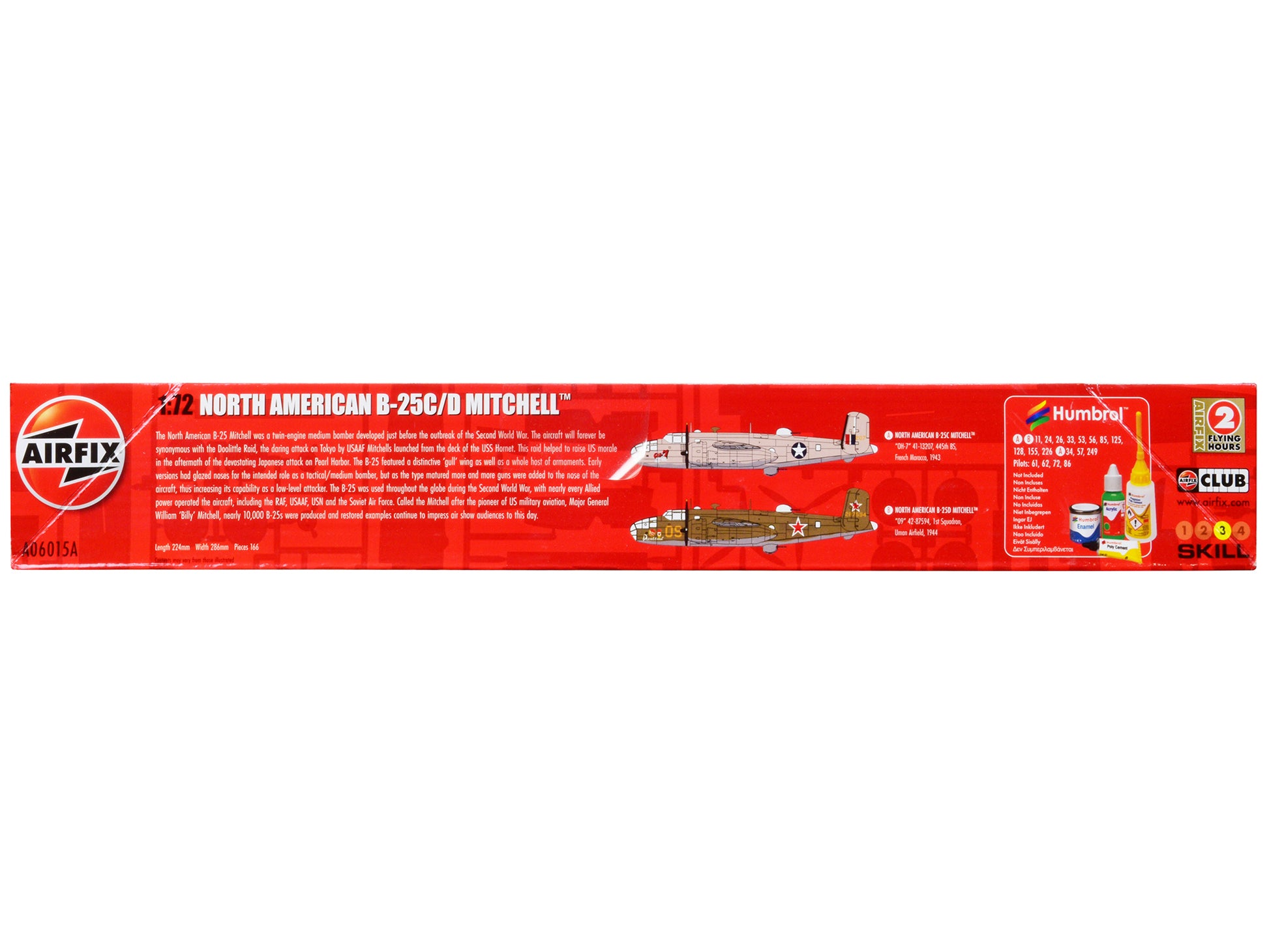 Level 3 Model Kit North American B-25C/D Mitchell Bomber Aircraft with 2 Scheme Options 1/72 Plastic Model Kit by Airfix-DiecastModeler.com