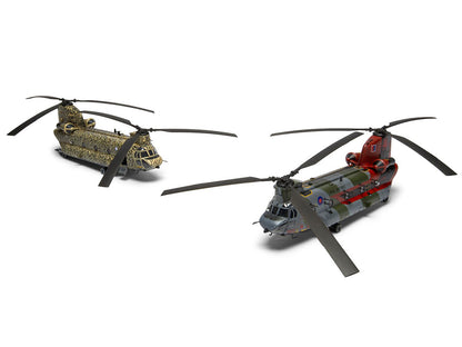 Level 3 Model Kit Boeing Chinook HC.1 (Late Production) Helicopter with 2 Scheme Options 1/72 Plastic Model Kit by Airfix