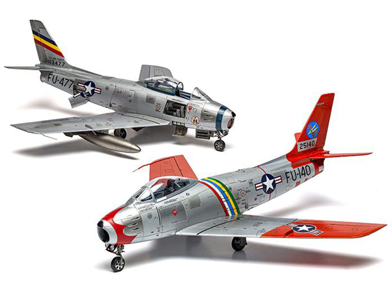 Level 2 Model Kit North American F-86F Sabre Aircraft with 2 Scheme Options 1/48 Plastic Model Kit by Airfix-DiecastModeler.com