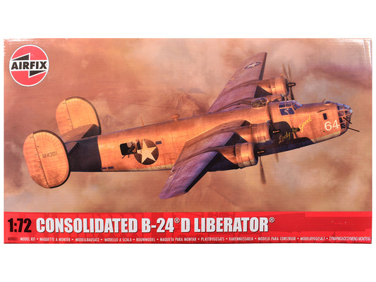 Level 3 Model Kit Consolidated B-24D Liberator Bomber Aircraft with 2 Scheme Options 1/72 Plastic Model Kit by Airfix