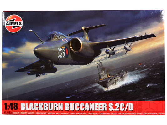 Level 4 Model Kit Blackburn Buccaneer S.2C/D Attack Aircraft with 4 Scheme Options 1/48 Plastic Model Kit by Airfix-DiecastModeler.com