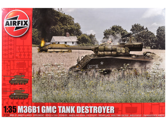 Level 3 Model Kit M36B1 Gun Motor Carriage (GMC) Tank Destroyer with 2 Scheme Options 1/35 Plastic Model Kit by Airfix