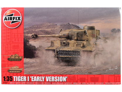 Level 3 Model Kit Tiger I "Early Version" Tank with 2 Scheme Options 1/35 Plastic Model Kit by Airfix