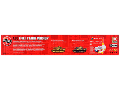 Level 3 Model Kit German Tiger I "Early Version" Tank with 2 Scheme Options 1/35 Plastic Model Kit by Airfix-DiecastModeler.com