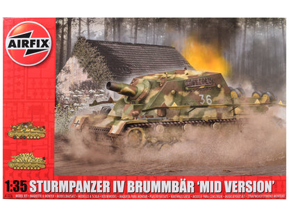 Level 3 Model Kit Sturmpanzer IV Brummbar "Mid Version" Tank with 2 Scheme Options 1/35 Plastic Model Kit by Airfix