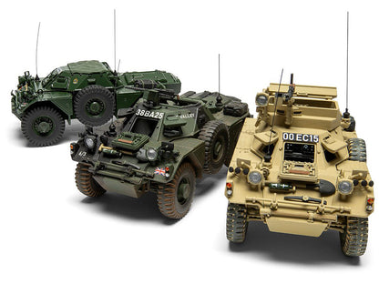 Level 2 Model Kit Ferret Scout Mk.1 Armored Car with 3 Scheme Options 1/35 Plastic Model Kit by Airfix