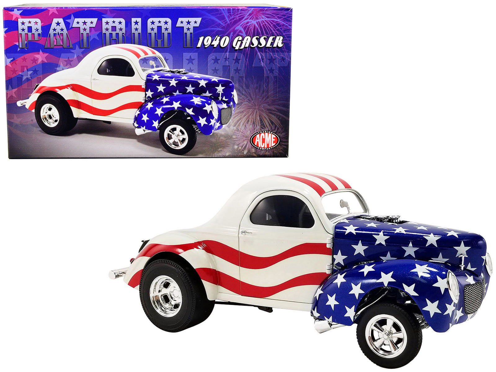 1940 Gasser "Patriot" American Flag Livery Limited Edition to 300 pieces Worldwide 1/18 Diecast Model Car by ACME-DiecastModeler.com