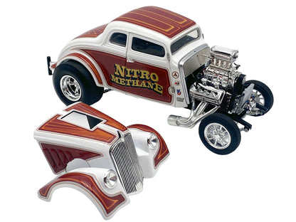 1933 Gasser "Nitro Methane" White and Brown Limited Edition to 348 pieces Worldwide 1/18 Diecast Model Car by ACME
