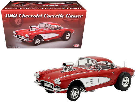 1961 Chevrolet Corvette Gasser Roman Red with Red Interior Limited Edition to 300 pieces Worldwide 1/18 Diecast Model Car by ACME