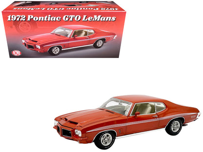 1972 Pontiac GTO LeMans Sundance Orange Metallic with GTO Stripes Limited Edition to 342 pieces Worldwide 1/18 Diecast Model Car by ACME-DiecastModeler.com