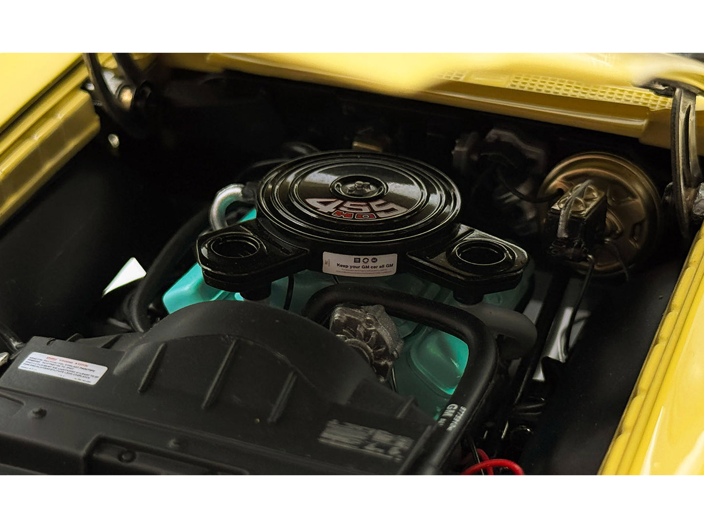1972 Pontiac GTO LeMans Monarch Yellow with GTO Stripes and White Vinyl Top Limited Edition to 264 pieces Worldwide 1/18 Diecast Model Car by ACME-DiecastModeler.com