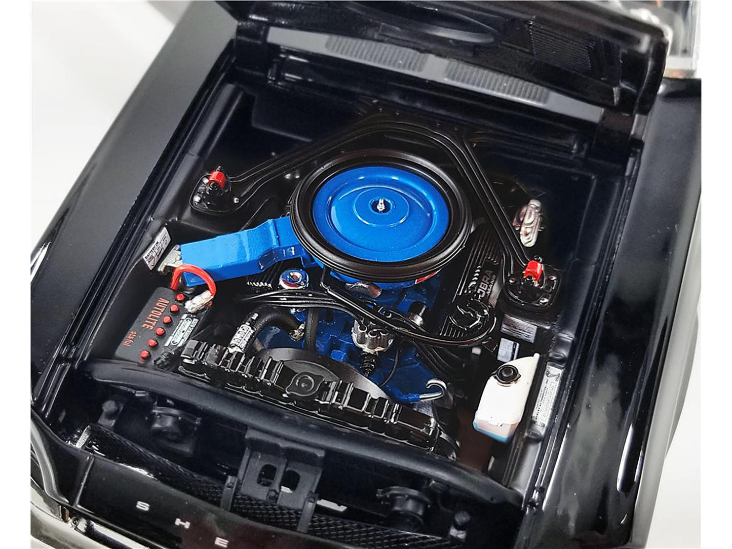 1968 Shelby GT500 KR Convertible Black with White Stripes Limited Edition to 480 pieces Worldwide 1/18 Diecast Model Car by ACME