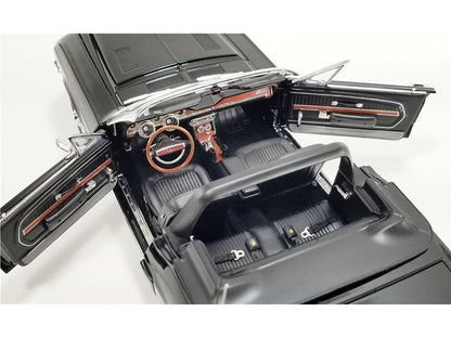 1968 Shelby GT500 KR Convertible Black with White Stripes Limited Edition to 480 pieces Worldwide 1/18 Diecast Model Car by ACME