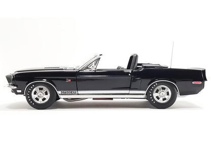 1968 Shelby GT500 KR Convertible Black with White Stripes Limited Edition to 480 pieces Worldwide 1/18 Diecast Model Car by ACME