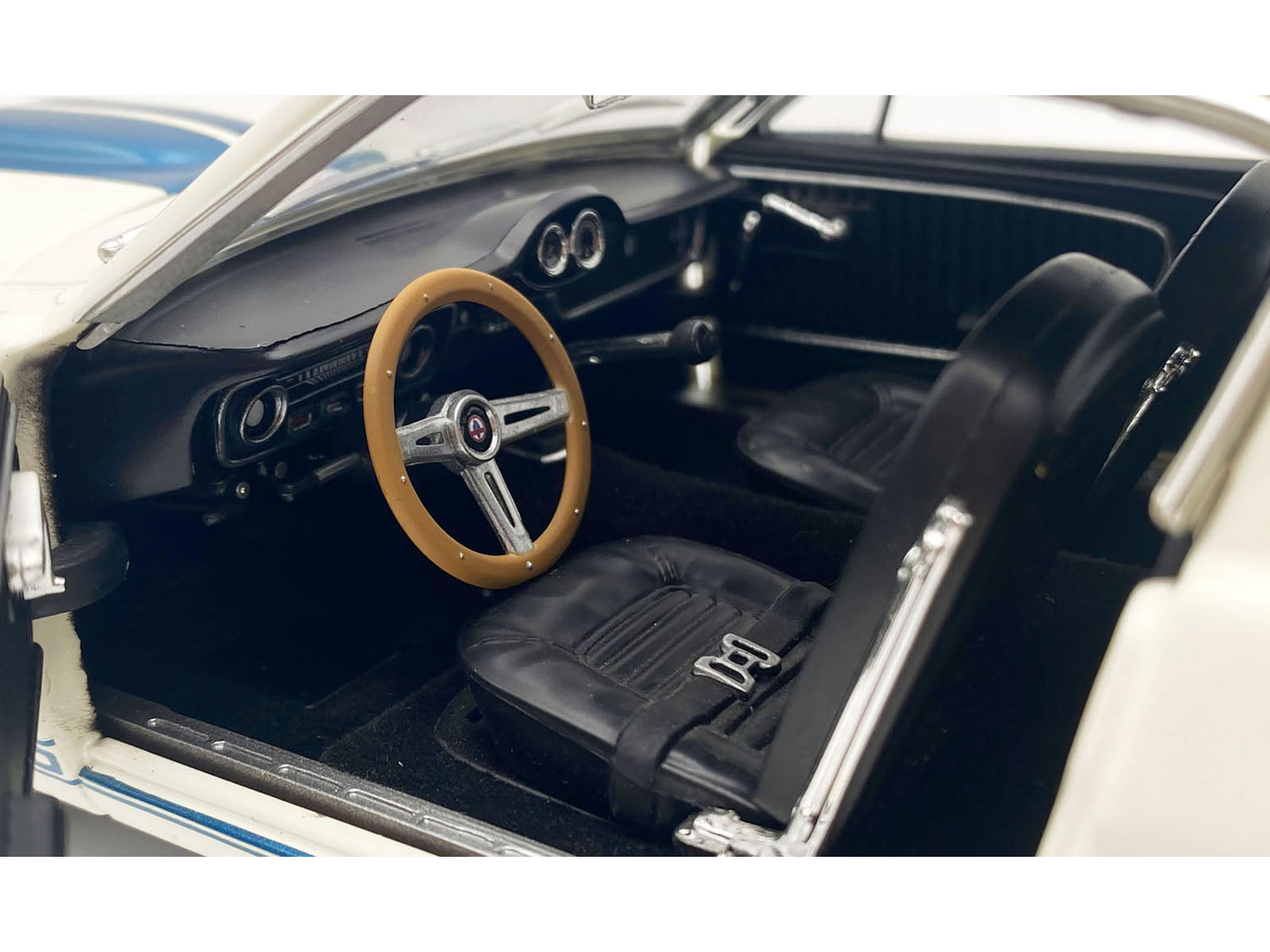 1965 Shelby GT350 "Reynolds Ford" White with Blue Stripes Limited Edition to 204 pieces Worldwide 1/18 Diecast Model Car by ACME-DiecastModeler.com