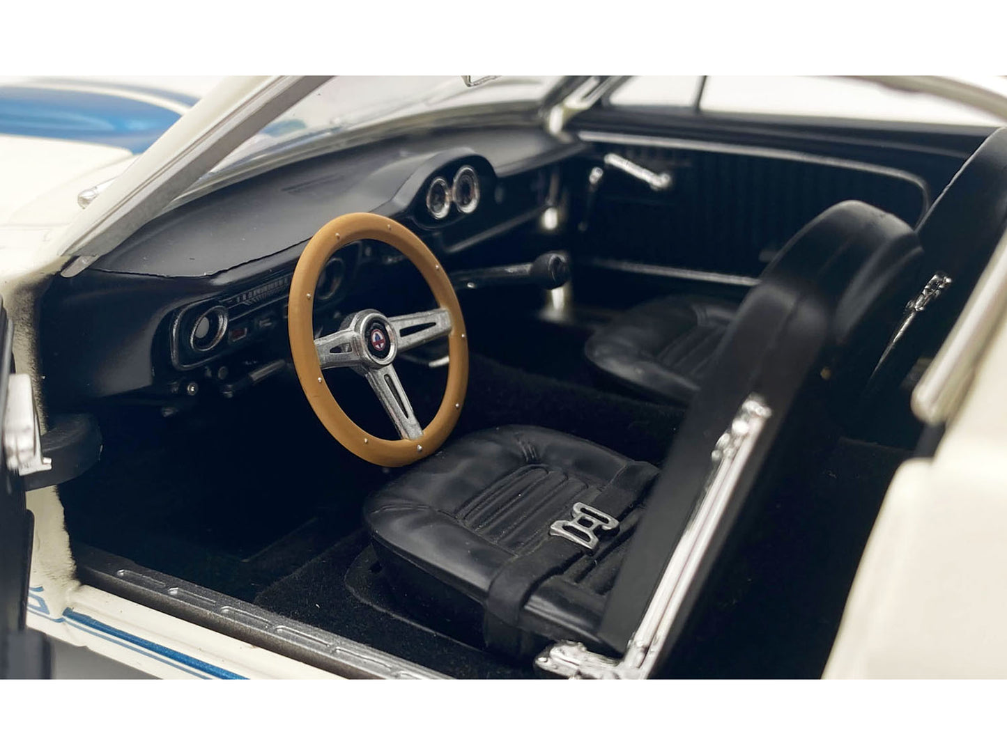 1965 Shelby GT350 "Reynolds Ford" White with Blue Stripes Limited Edition to 204 pieces Worldwide 1/18 Diecast Model Car by ACME