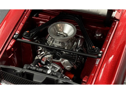 1965 Shelby GT350R Pro Touring Red Metallic with Silver Hood and Trunk Limited Edition to 350 pieces Worldwide 1/18 Diecast Model Car by ACME