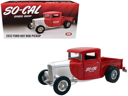 1932 Ford Pickup Truck "So-Cal Speed Shop" Red and White Limited Edition to 500 pieces Worldwide 1/18 Diecast Model Car by ACME