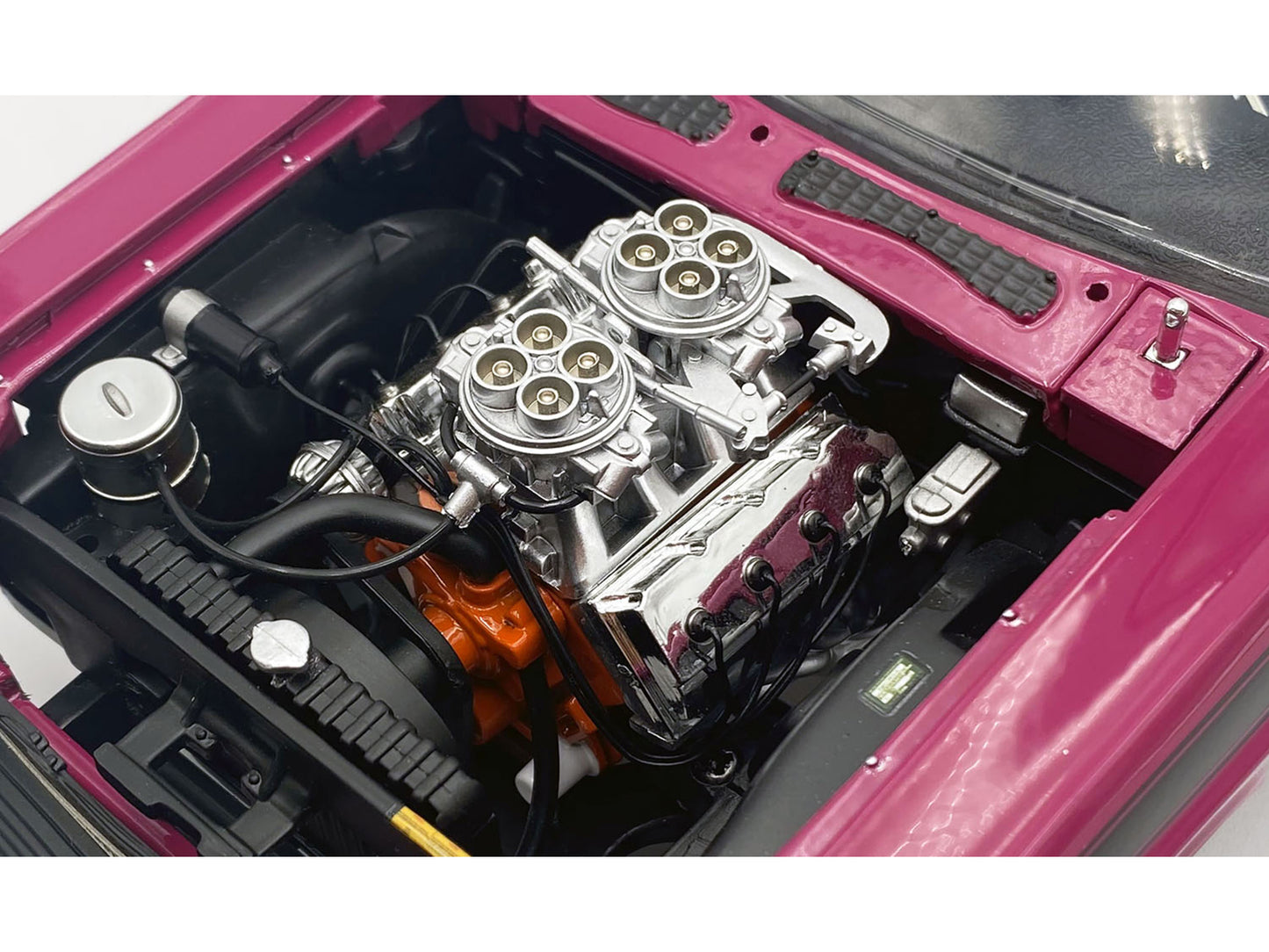 1970 Dodge Challenger T/A Pro Stock "Mopar Performance" Panther Pink with Black Stripes and Black Hood Limited Edition to 350 pieces Worldwide 1/18 Diecast Model Car by ACME