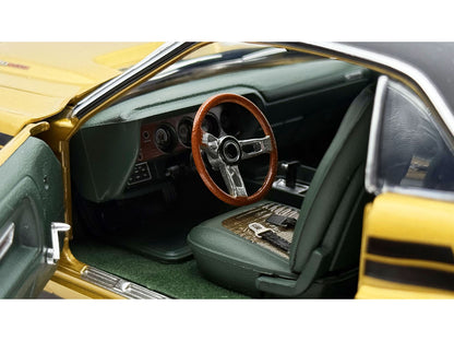 1971 Dodge Challenger R/T GY8 Gold Metallic with Black Stripes and Black Vinyl Top Limited Edition to 360 pieces Worldwide 1/18 Diecast Model Car by ACME