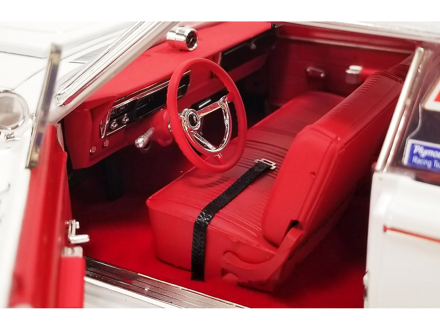 1967 Plymouth Belvedere II Super Stock "Don Grotheer" White with Graphics and Red Interior Limited Edition to 306 pieces Worldwide 1/18 Diecast Model Car by ACME