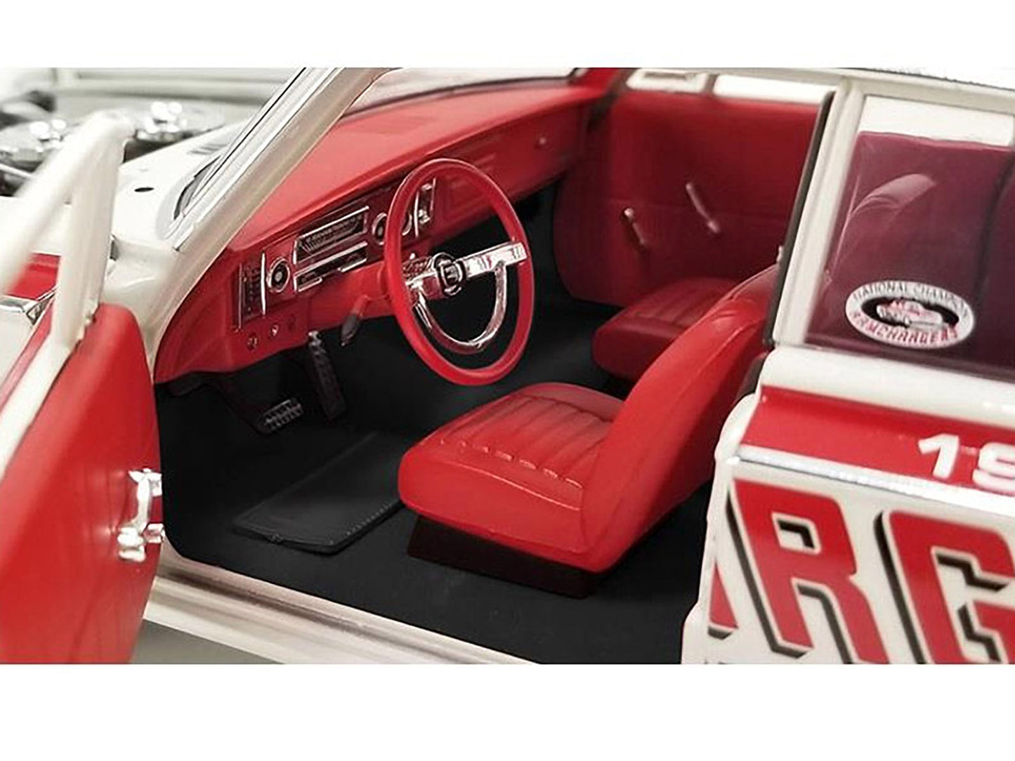 1964 Dodge 330 "Ramchargers" White with Red Graphics and Stripes Limited Edition to 504 pieces Worldwide 1/18 Diecast Model Car by ACME