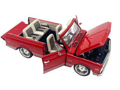 1970 GMC Jimmy Red Metallic with White Top "Slammed Custom" Limited Edition to 402 pieces Worldwide 1/18 Diecast Model Car by ACME