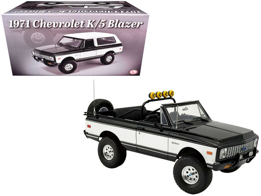 1971 Chevrolet K5 Blazer Tuxedo Black and White Limited Edition to 396 pieces Worldwide 1/18 Diecast Model Car by ACME