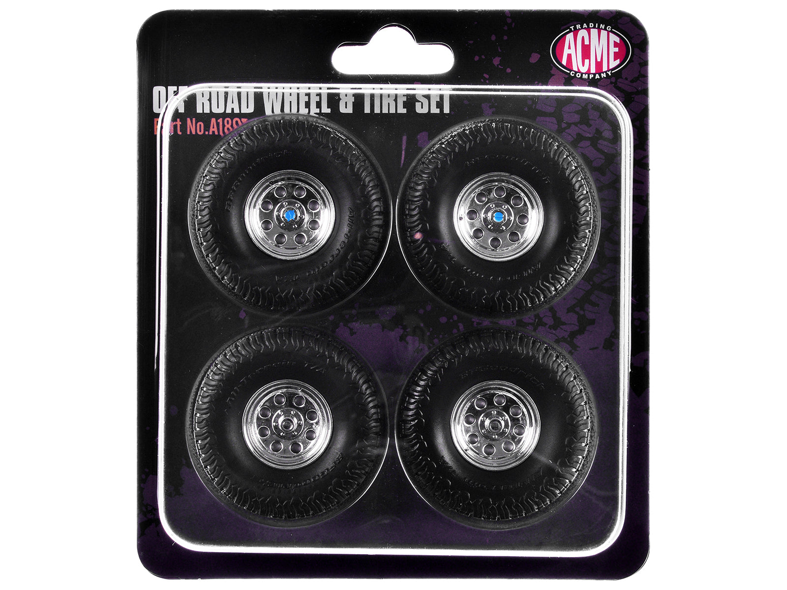 "Offroad" 35" Mag Wheel and Tire Set of 4 pieces from 1971 Chevrolet K5 Blazer for 1/18 Scale Models by ACME-DiecastModeler.com