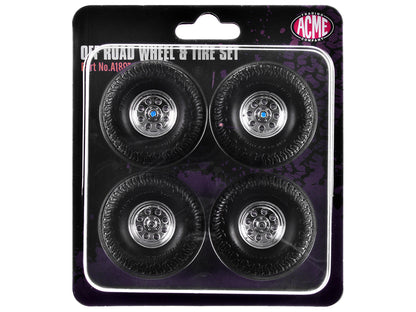 "Offroad" 35" Mag Wheel and Tire Set of 4 pieces from 1971 Chevrolet K5 Blazer for 1/18 Scale Models by ACME-DiecastModeler.com