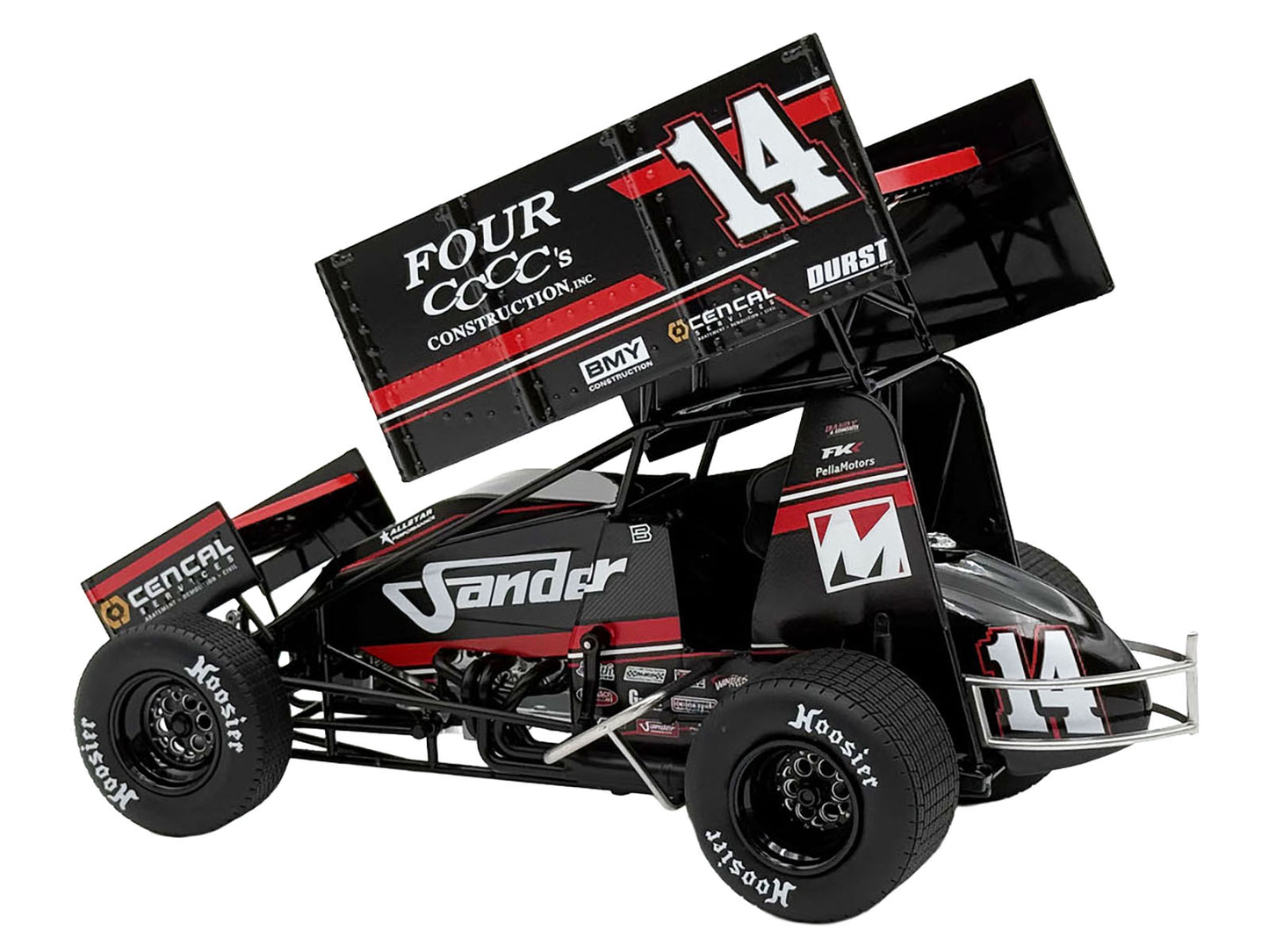 Winged Sprint Car #14 Spencer Bayston "Four CCCC's Construction - Sander" Jason Meyers Racing (2025) 1/18 Diecast Model Car by ACME-DiecastModeler.com