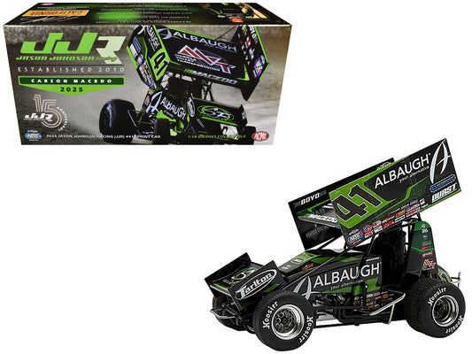 Winged Sprint Car #41 Carson Macedo "Albaugh" Jason Johnson Racing (2025) 1/18 Diecast Model Car by ACME