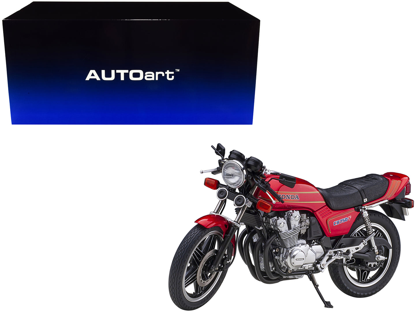 Honda CB750F Motorcycle Red with Helmet "Baribari Legend" (1986) OVA 1/12 Model by Autoart-DiecastModeler.com