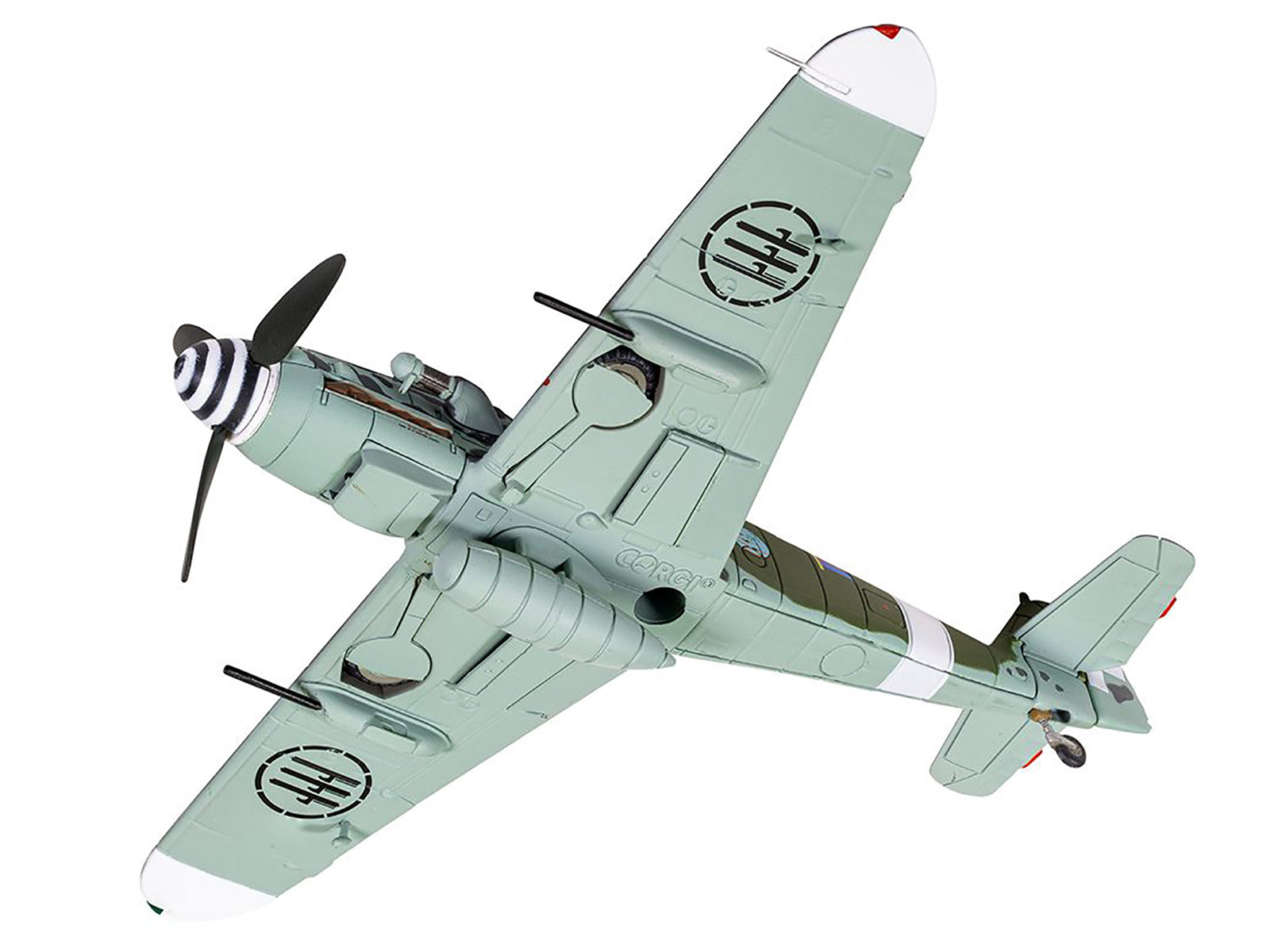 Messerschmitt Me109G-6 (Trop) Fighter Aircraft "Maggiore Antonio Vizzotto 150 Gruppo Gigi Tre Osei Regia Aeronautica Sicily" (July 1943) "The Aviation Archive" Series 1/72 Diecast Model by Corgi-DiecastModeler.com