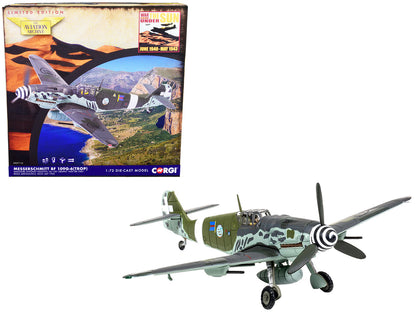 Messerschmitt Me109G-6 (Trop) Fighter Aircraft "Maggiore Antonio Vizzotto 150 Gruppo Gigi Tre Osei Regia Aeronautica Sicily" (July 1943) "The Aviation Archive" Series 1/72 Diecast Model by Corgi-DiecastModeler.com