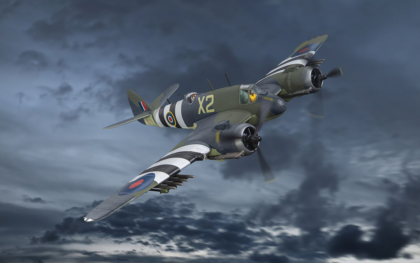 Bristol Beaufighter TF.X Fighter Aircraft "NE775/X2 455 Squadron RAF Langham Norfolk" (1944) British Royal Air Force "The Aviation Archive" Series 1/72 Diecast Model by Corgi-DiecastModeler.com