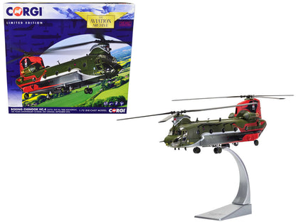 Boeing Chinook HC.4 Helicopter "ZA712 RAF No.18 (B) Squadron 100 Years Anniversary Scheme RAF Odiham" (September 2016) Royal Air Force "The Aviation Archive" Series 1/72 Diecast Model by Corgi-DiecastModeler.com