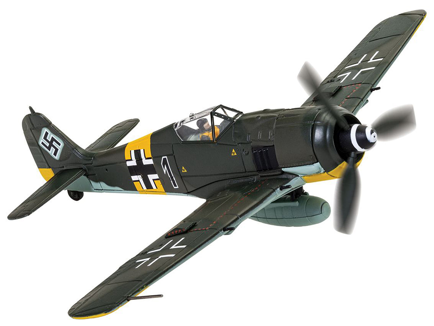 Focke-Wulf Fw 190A-8 Fighter Aircraft "Black 1 Oberleutnant Otto Kittel 2./JG54" (1945) German Luftwaffe "The Aviation Archive" Series 1/72 Diecast Model by Corgi-DiecastModeler.com