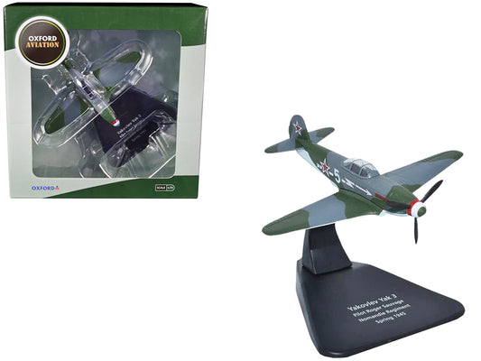 Yakovlev Yak-3 Fighter Plane Pilot Roger Sauvage Nomandie Regiment (Spring 1945) "Oxford Aviation" Series 1/72 Diecast Model Airplane by Oxford Diecast-DiecastModeler.com